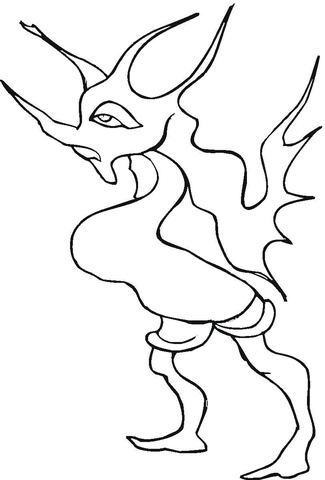 Old Weak Demon  Coloring Page